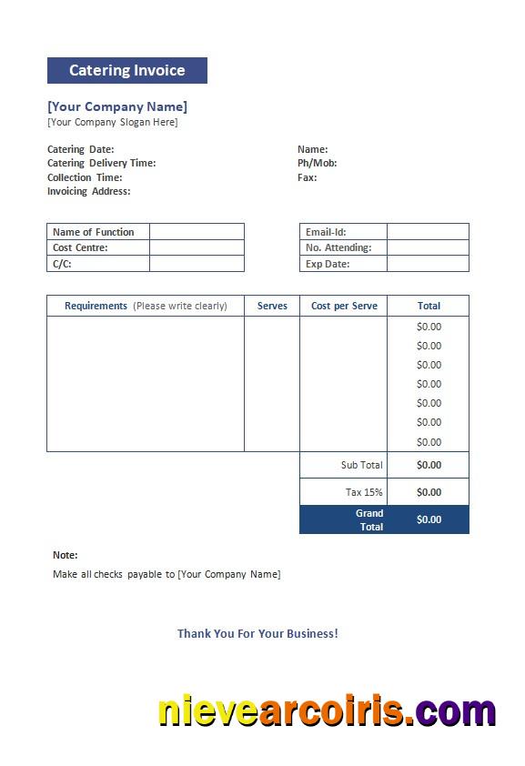 Free Catering Invoice 2